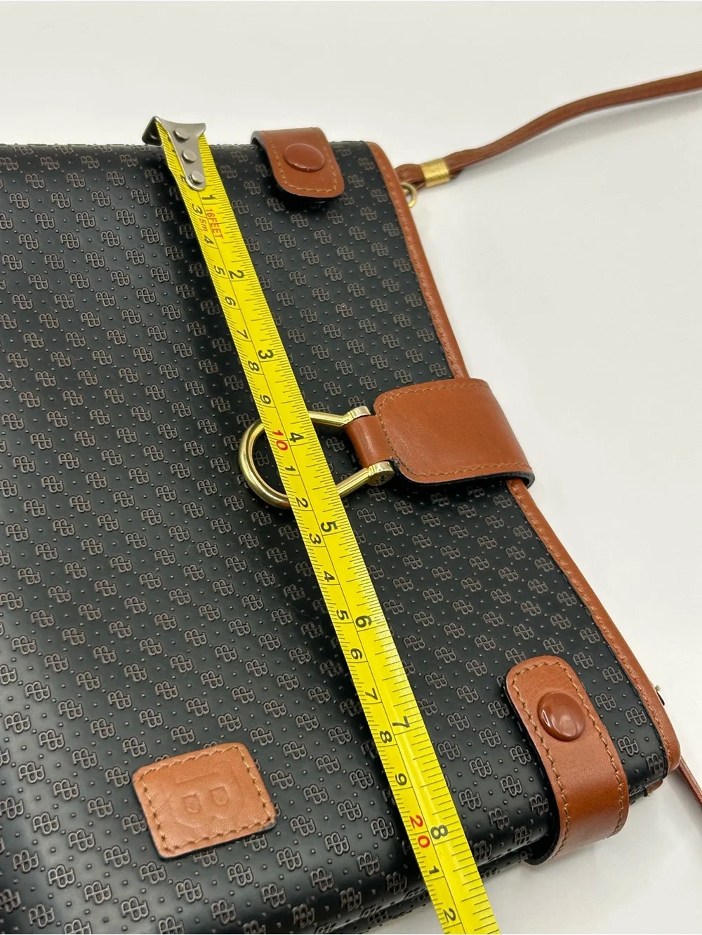 Bally Vintage B Embossed Monogram Crossbody Bag